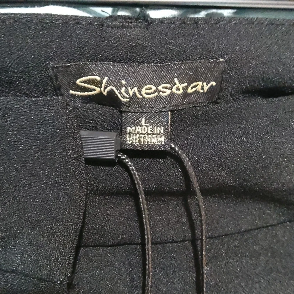Shinestar Woven Pleated Boyfriend Black Trouser Pants